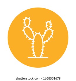 Cactus block style icon design, Plant desert nature tropical summer mexico and western theme Vector illustration