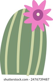 Cactus Blooming Plant Vector Illustration