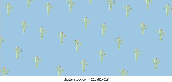 Cactus blue background vector illustration