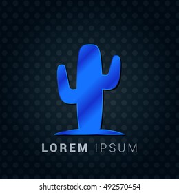 Cactus Blue metallic chromium precious Icon / Logo Design