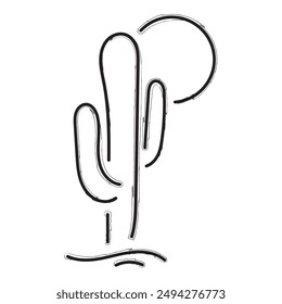 cactus brush strokes on a white background. Vector illustration.