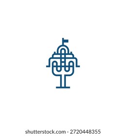 Edificio de cactus con idea de logotipo de cúpula.