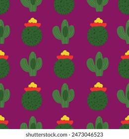 Cactus cacti repeat vector pattern background design