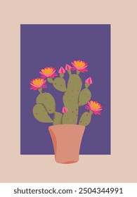 cactus cacti vector bohemian mediterannean desert plants