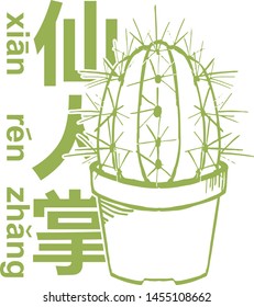 Cactus is called 'xian ren zhang (fairy's hand palm)' in Chinese 