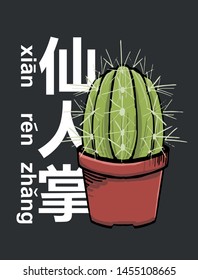 Cactus is called 'xian ren zhang (fairy's hand palm)' in Chinese 