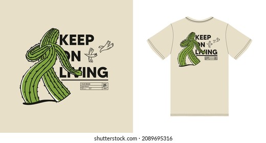 cactus cartoon design. t-shirt clothing design