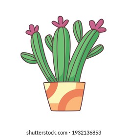 cactus cartoon doodle hand drawn concept vector kawaii illustration