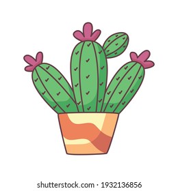 cactus cartoon doodle hand drawn concept vector kawaii illustration