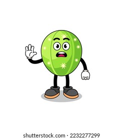 cactus cartoon illustration doing stop hand , character design
