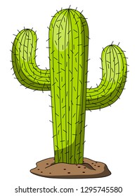 Cactus cartoon isolated on white