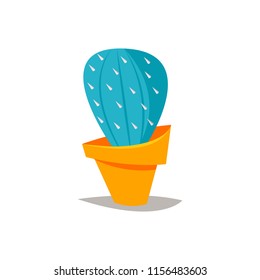 Cactus in cartoon style. Flat vector illustration isolated on white background.