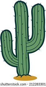 Cactus cartoon vector illustration