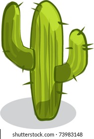 Cactus cartoon vector illustration