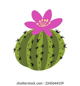 cactus cartoon vector and illustration, hand drawn style, isolated on white background.