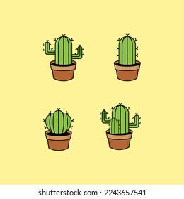 Cactus cartoon vector illustration icon. isolated vector plant concept. flat cartoon style