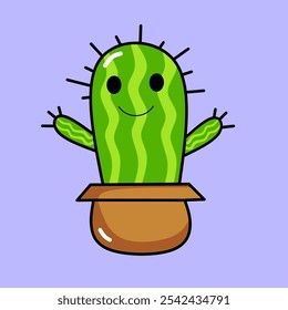 cactus character cute kawaii. vector cartoon illustration isolated.