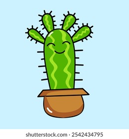 cactus character cute kawaii. vector cartoon illustration isolated.