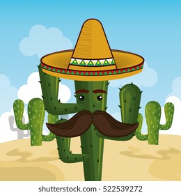 cactus character with mexican hat