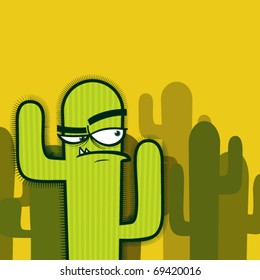 Cactus character. Vector
