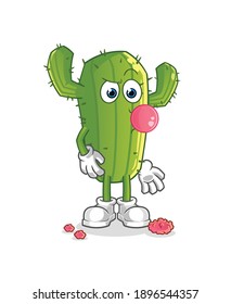 Cactus chewing gum vector. cartoon character