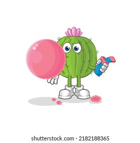 the cactus chewing gum vector. cartoon character
