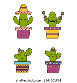 Cactus Cinco De Mayo Character Illustration 