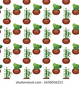 Cactus dans un pot en argile. Plante exotique. Motif harmonieux.