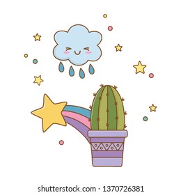 cactus with cloud and shooting