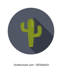 Cactus color flat icon for web and mobile design