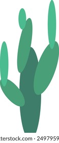 Cactus color icon. Green desert suculent plant