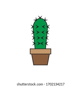 cactus color icons design. vector illustrations