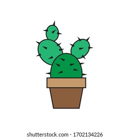 cactus color icons design. vector illustrations