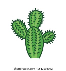 Cactus color line icon. Kind of a plant adapted to hot, dry climates. Pictogram for web page, mobile app, promo. UI UX GUI design element. Editable stroke.