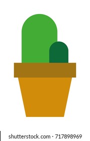 Cactus Colored Flat Vector Icons