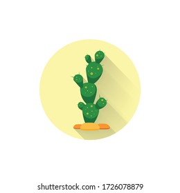 cactus colorful flat icon with long shadow. cactus flat icon