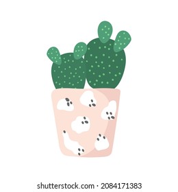 Cactus en colorida ilustración vectorial de la olla.	