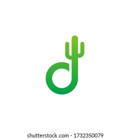 vector de diseño del logotipo de la letra de concepto de cactus