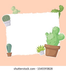 cactus copy space background, cartoon cactus background,paper of cactus concept