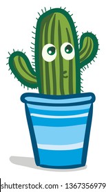 Cactus covered in thrones vector or color illustration