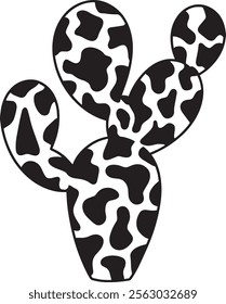 A cactus with a cow-print pattern vector illustration