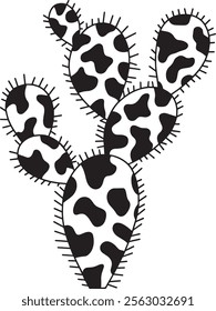 A cactus with a cow-print pattern vector illustration