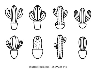 Cactus Cut File Line Art for Craft Projects