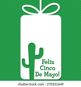 Cactus cut out tag card in vector format.