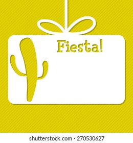 Cactus cut out tag card in vector format.