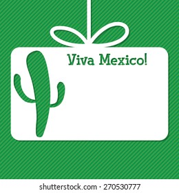 Cactus cut out tag card in vector format.