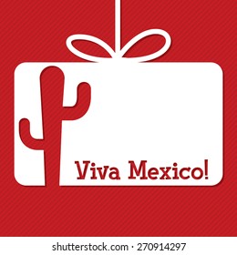 Cactus cut out tag card in vector format.
