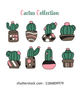 Cactus cute hand drawn style. Vector illustration design.