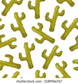 Cactus cute plant print pattern seamless background abstract concept. Vector graphic design illustration