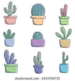 Cactus decoration element Set vector illustration for your company or brand